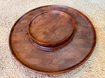 Digsmed Denmark Teak Plate Turntable Serving Plate Vintage 1960s-70s