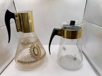 Two Vintage Glass Coffee Pots