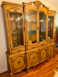 Vintage French Provincial Hutch China Cabinet