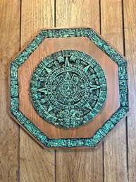 Vintage Mayan Aztec Sun Calendar Wall Hanging