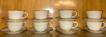 Set Of 8 Vintage Fire King Teacups & Saucers