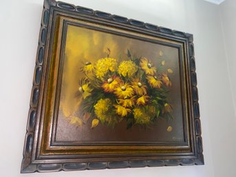 Framed Floral Bouquet Painting