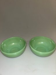 Set Of 2 Small Jadeite Bowls Fire King