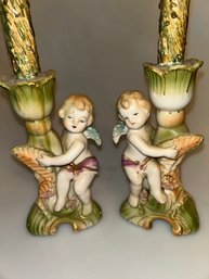 Vintage Cherub Candlestick Holders