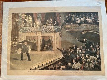 Original Assassination Of President Lincoln April 15, 1865