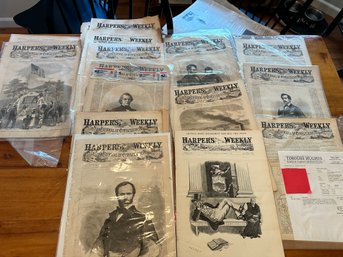 12 Original Harpers Weekly 1865. Civil War