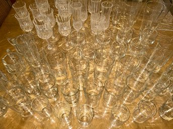 Large Lot Of Assorted Crystal Wine / Drinking Glasses