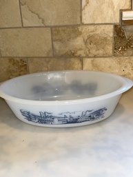 Glassbake Currier & Ives Casserole