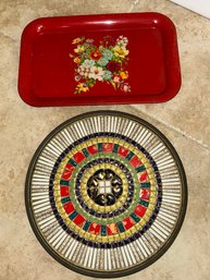 Set Of 2 Retro Serving Trays