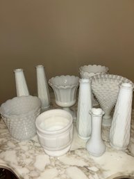 Lot Of Milk Glass