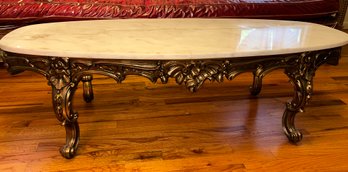 French Provincial Marble Top Coffee Table