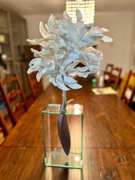 White Flower In Glass Vase