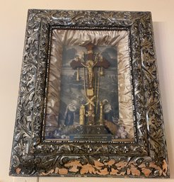 Antique Shadow Box Jesus Crucifix Thy Kingdom Come 1877 The Passion Wall Art