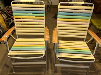 Vintage Gel Folding Chairs Pair