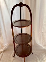 Tri Level Wooden Muffin Stand Vintage
