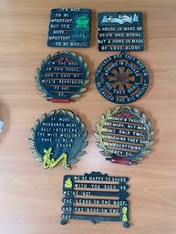 Vintage Metal Trivets With Funny Sayings