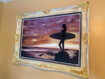 Surfer Girl Framed Painting