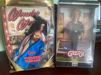 NIB Barbies - Grease & Wonder Woman