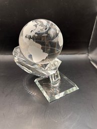 NIB Glass Earth With Lucite Holder