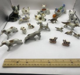 Lot Of Vintage Mini Porcelain Cats & Dogs Japan