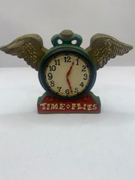 Vintage IRON TIME FLIES, CLOCK/ POCKET WATCH WITH WINGS MIDWEST CANNON FALLS