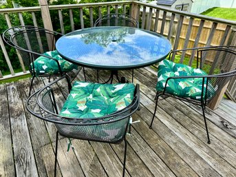 6 Piece Wrought Iron Patio Set And Cushions
