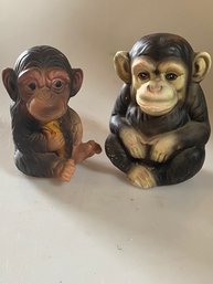 Pair Of Plastic Monkey Banks Japan