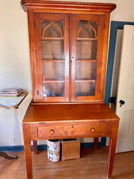 Antique Federal Cherrywood Desk And Bookcase