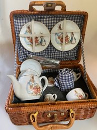Peter Rabbit Miniature Tea Set In Basket