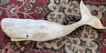 Carved Wood Whale Wall Hanging