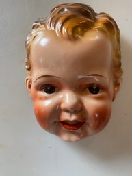 Vintage Porcelain Baby Face Wall Hanging - Made In Japan, Goldcastle