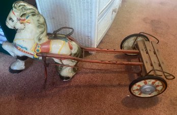 Antique Pony Express Toy Horse Pedal Car 1930 S