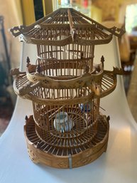Pagoda Shaped Wooden Bird Cage