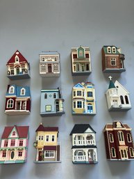 Lot Of 12 Hallmark Nostalgic Houses & Shops Ornaments