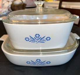 Cornflower Blue Corningware Covered Casseroles