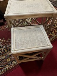 RESIN WICKER TABLES (BOTH PIECES)