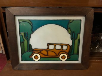 VINTAGE Stained Glass Car Art