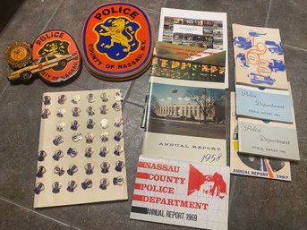 Vintage Nassau Police Annual Reports, Pins, Etc