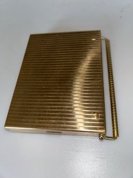 Vintage Compact Brass Etched Lined