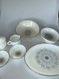 Vintage Anchor Hocking  Silvet Swirl Dinnerware