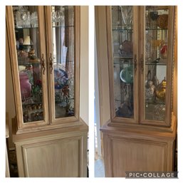 Pair Of Wood Curio Cabinets