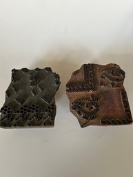 OLD INDIAN WOOD TEXTILE PRINTING BLOCKS