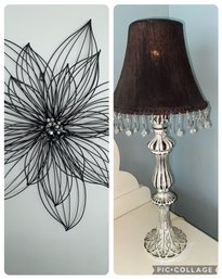 Metal Wall Flower & Accent Lamp