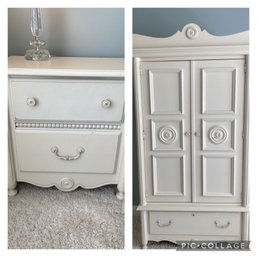 White Stanley Furniture Girls Armoire & Night Table