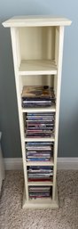 White Wood CD Tower With CDs