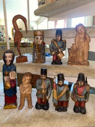 Lot Of Assorted Carved Wood Figurines