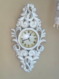 White Floral Wall Clock