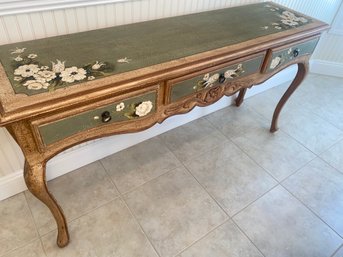 Hand-painted Floral Console Table