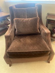Brown Velour Accent Chair