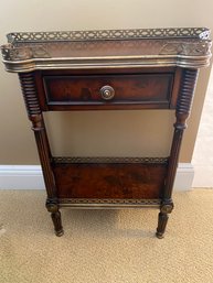 Accent Table Wood & Metal Trim